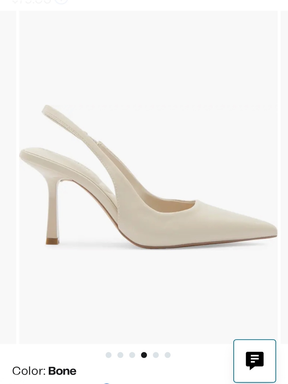 Anne Klein Cream Pointed Slingback Heels - Picture 2 of 4